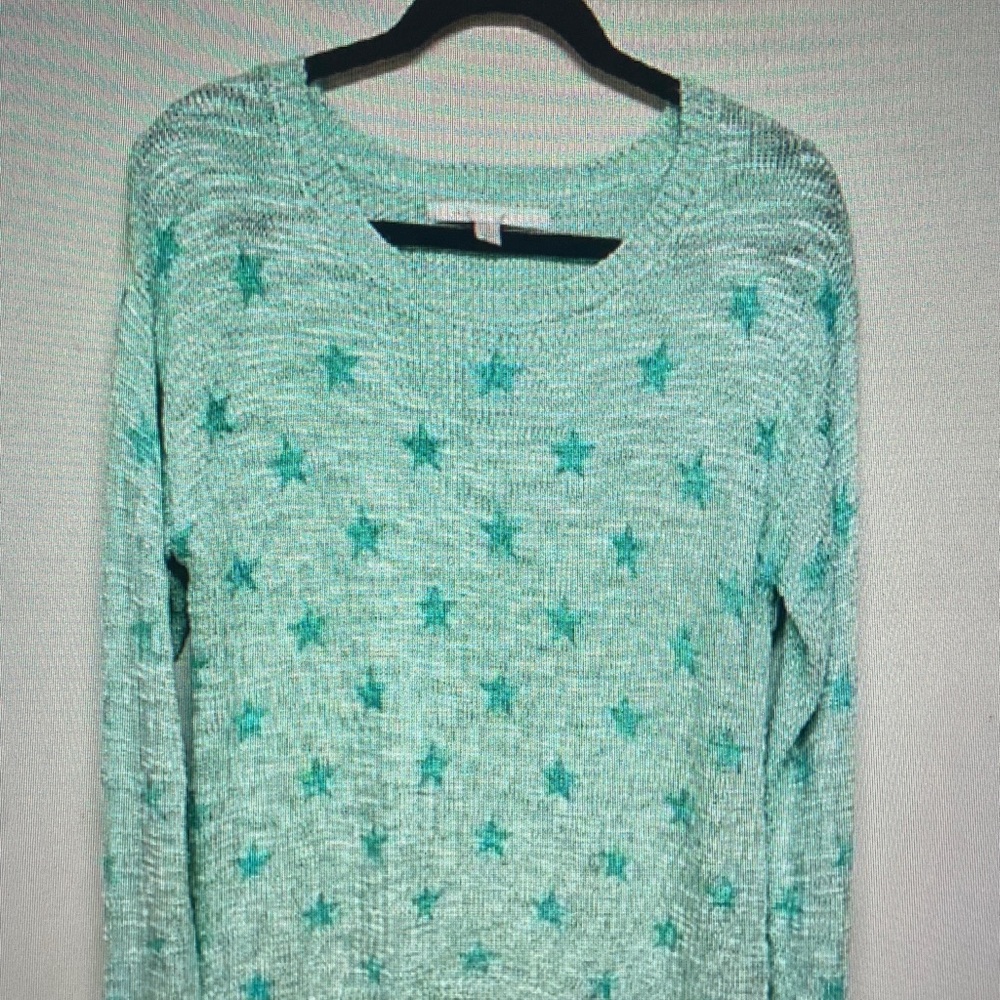 LC Lauren Conrad Mint Green Star Knit Sweater